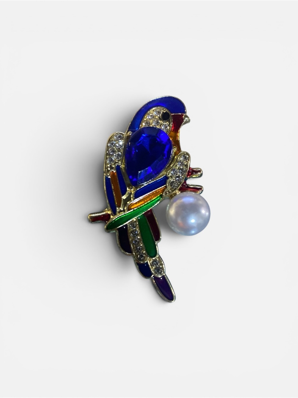 Decorative Blue Multicolor Parrot Brooch - Fashion Bird Pin